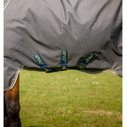 Capa Horseware Amigo® Bravo 12 Plus 250g 1200D Cinza shadow / marinho / lima Cinzento