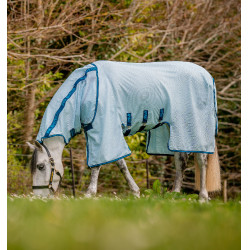 Couverture anti-mouches Horseware Amigo Bug Buster Bleu azure / marine / bleu électrique