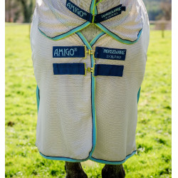 Capa anti-moscas Horseware Amigo Bug Buster Giz branco / marinho / neblina Capa anti-moscas Horseware Amigo Bug Buster Giz branco / marinho / neblina