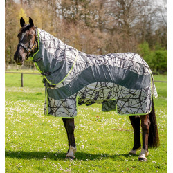 Capa anti-moscas Horseware Camuflagem 3-em-1 Amigo® CamoFly Estampado cinza / lima Motivos