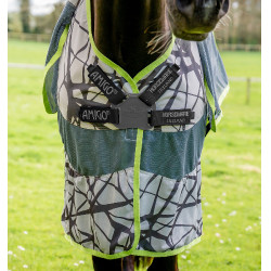 Capa anti-moscas Horseware Camuflagem 3-em-1 Amigo® CamoFly Estampado cinza / lima Motivos