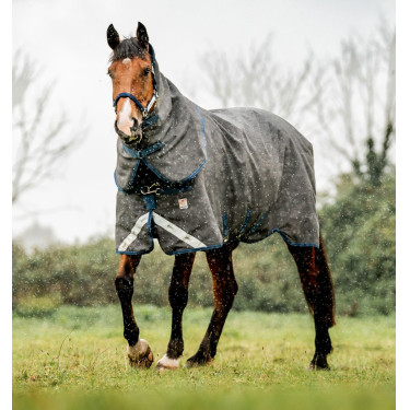 Capa Horseware Rhino HexStop Plus Turnout 0g Cinza / índigo / marinho Cinzento