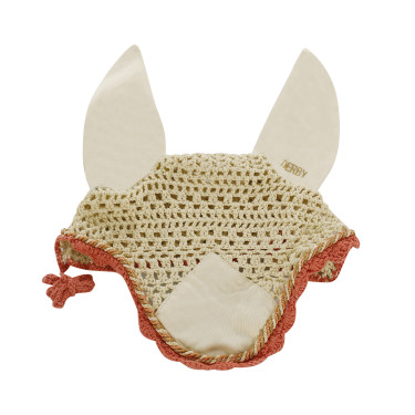 Touca para cavalos Derby em algodão Creme / multicolorido / laranja Bege Touca para cavalos Derby em algodão Creme / multicolorido / laranja Bege