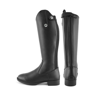 Botas de equitação júnior Derby com fecho traseiro em couro sintético, cano largo Botas de equitação júnior Derby com fecho traseiro em couro sintético, cano largo