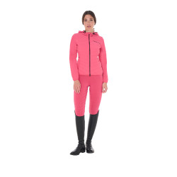 Casaco acolchoado feminino em mistura técnica Equestro Madressilva Rosa