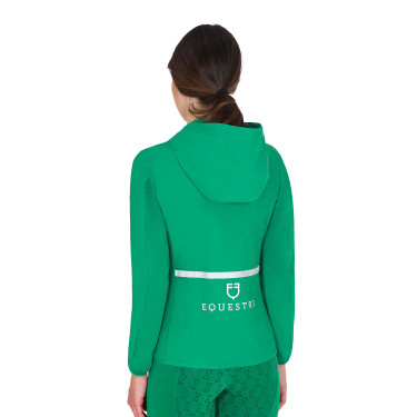 Casaco acolchoado feminino em mistura técnica Equestro Verde ultramarino