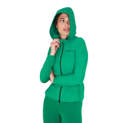 Casaco acolchoado feminino em mistura técnica Equestro Verde ultramarino