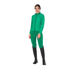 Casaco acolchoado feminino em mistura técnica Equestro Verde ultramarino