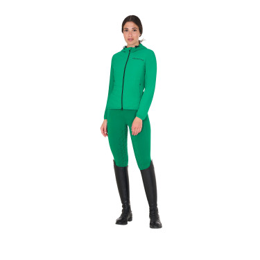 Casaco acolchoado feminino em mistura técnica Equestro Verde ultramarino