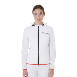 Casaco acolchoado feminino em mistura técnica Equestro Branco