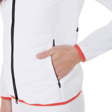 Casaco acolchoado feminino em mistura técnica Equestro Branco