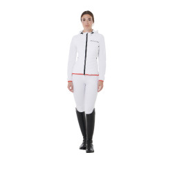 Casaco acolchoado feminino em mistura técnica Equestro Branco