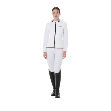 Casaco acolchoado feminino em mistura técnica Equestro Branco