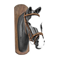 Filete Derby com fivela dourada e rédeas de borracha Conhaque Castanho