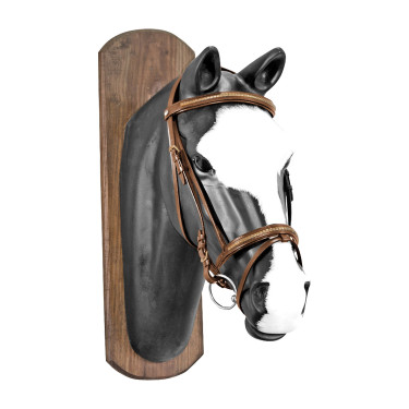 Filete Derby com fivela dourada e rédeas de borracha Conhaque Castanho Filete Derby com fivela dourada e rédeas de borracha Conhaque Castanho