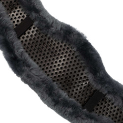 Capa curta de fita gel clássica com pele de carneiro Acavallo Cinzento