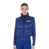 Colete curto com zíper feminino Equestro Azul sodalita