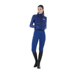 Colete curto com zíper feminino Equestro Azul sodalita