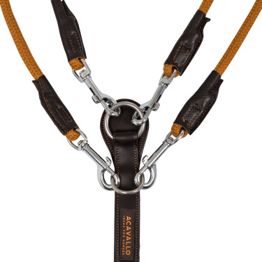 Gogue em couro de bezerro e nylon Acavallo Castanho escuro