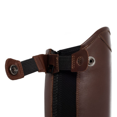 Mini chaps em couro liso Masaccio Franceschini Castanho escuro