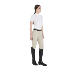 Calça de equitação feminina Aria full grip com defeito Equestro Dólar de areia Bege Calça de equitação feminina Aria full grip com defeito Equestro Dólar de areia Bege