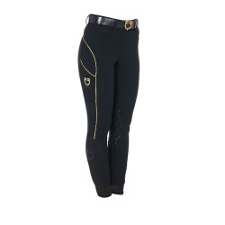 Calça de equitação feminina corte slim com grip nos joelhos Equestro