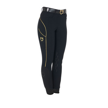 Calça de equitação feminina corte slim com grip nos joelhos Equestro Calça de equitação feminina corte slim com grip nos joelhos Equestro