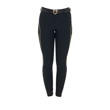 Calça de equitação feminina corte slim com grip nos joelhos Equestro Calça de equitação feminina corte slim com grip nos joelhos Equestro