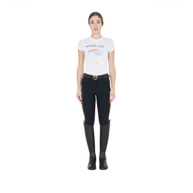 Calça de equitação feminina corte slim com grip nos joelhos Equestro Calça de equitação feminina corte slim com grip nos joelhos Equestro