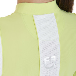 Polo de treino feminino corte slim com painéis em mesh Equestro Limão Amarelo Polo de treino feminino corte slim com painéis em mesh Equestro Limão Amarelo