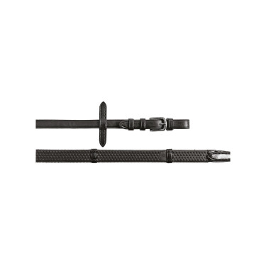 Rendas para bridão inglês com fivelas em níquel Equestro Preto