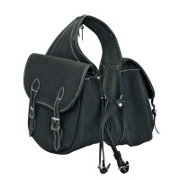 Alforje de couro para sela Lakota modelo clássico Preto