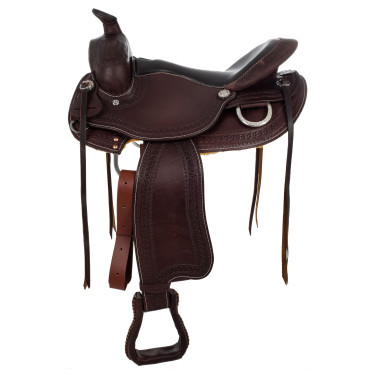 Sela western com ferragens em aço inoxidável, couro granulado e estampagem de serpente 2817 Denver Sela western com ferragens em aço inoxidável, couro granulado e estampagem de serpente 2817 Denver