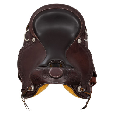 Sela western com ferragens em aço inoxidável, couro granulado e estampagem de serpente 2817 Denver Sela western com ferragens em aço inoxidável, couro granulado e estampagem de serpente 2817 Denver