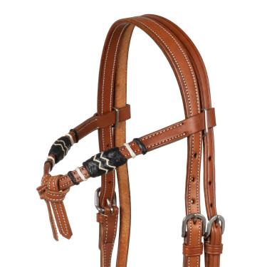 Conjunto de bosal bicolor com rédeas de crina de cavalo Pool's Conjunto de bosal bicolor com rédeas de crina de cavalo Pool's