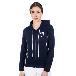 Sweatshirt feminino com zíper frontal em interlock Equestro