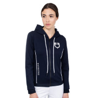 Sweatshirt feminino com zíper frontal em interlock Equestro Azul céu Sweatshirt feminino com zíper frontal em interlock Equestro Azul céu