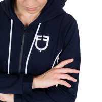 Sweatshirt feminino com zíper frontal em interlock Equestro Azul céu Sweatshirt feminino com zíper frontal em interlock Equestro Azul céu