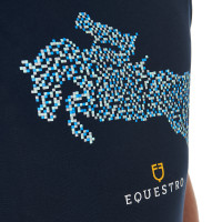 T-shirt de algodão Equestro masculino corte slim estampa Jump Marinho Azul-marinho