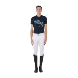 T-shirt de algodão Equestro masculino corte slim estampa Jump Marinho Azul-marinho T-shirt de algodão Equestro masculino corte slim estampa Jump Marinho Azul-marinho