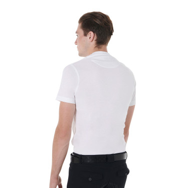 T-shirt en coton Equestro pour homme coupe slim imprimé Jump Blanc T-shirt en coton Equestro pour homme coupe slim imprimé Jump Blanc