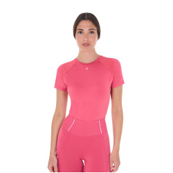 Camiseta técnica de treino feminina corte slim Equestro Madressilva Rosa