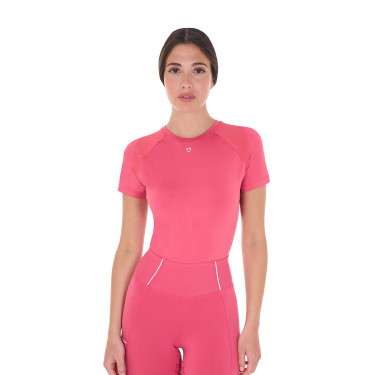 Camiseta técnica de treino feminina corte slim Equestro Madressilva Rosa Camiseta técnica de treino feminina corte slim Equestro Madressilva Rosa