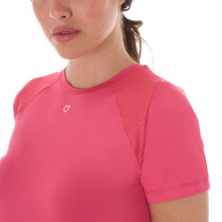 Camiseta técnica de treino feminina corte slim Equestro Madressilva Rosa