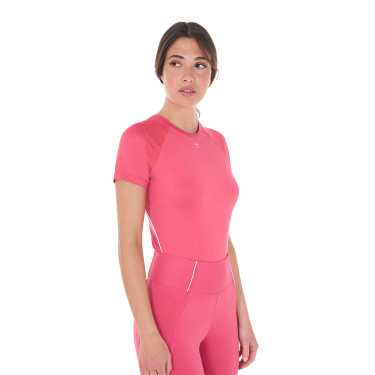 Camiseta técnica de treino feminina corte slim Equestro Madressilva Rosa Camiseta técnica de treino feminina corte slim Equestro Madressilva Rosa
