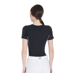 Camiseta técnica de treino feminina corte slim Equestro Preto
