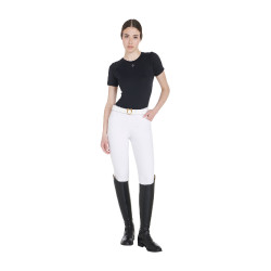 Camiseta técnica de treino feminina corte slim Equestro Preto