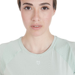 Camiseta técnica de treino feminina corte slim Equestro Verde claro