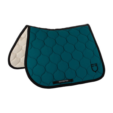 Tapis de saut en tissu technique matelassé Equestro Pétrol