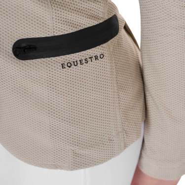 Casaco de competição três botões feminino em mesh Equestro Casaco de competição três botões feminino em mesh Equestro